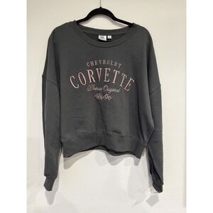 Juniors Chevrolet Corvette Detroit Original‎ Cropped Embroidered Sweatshirt XL